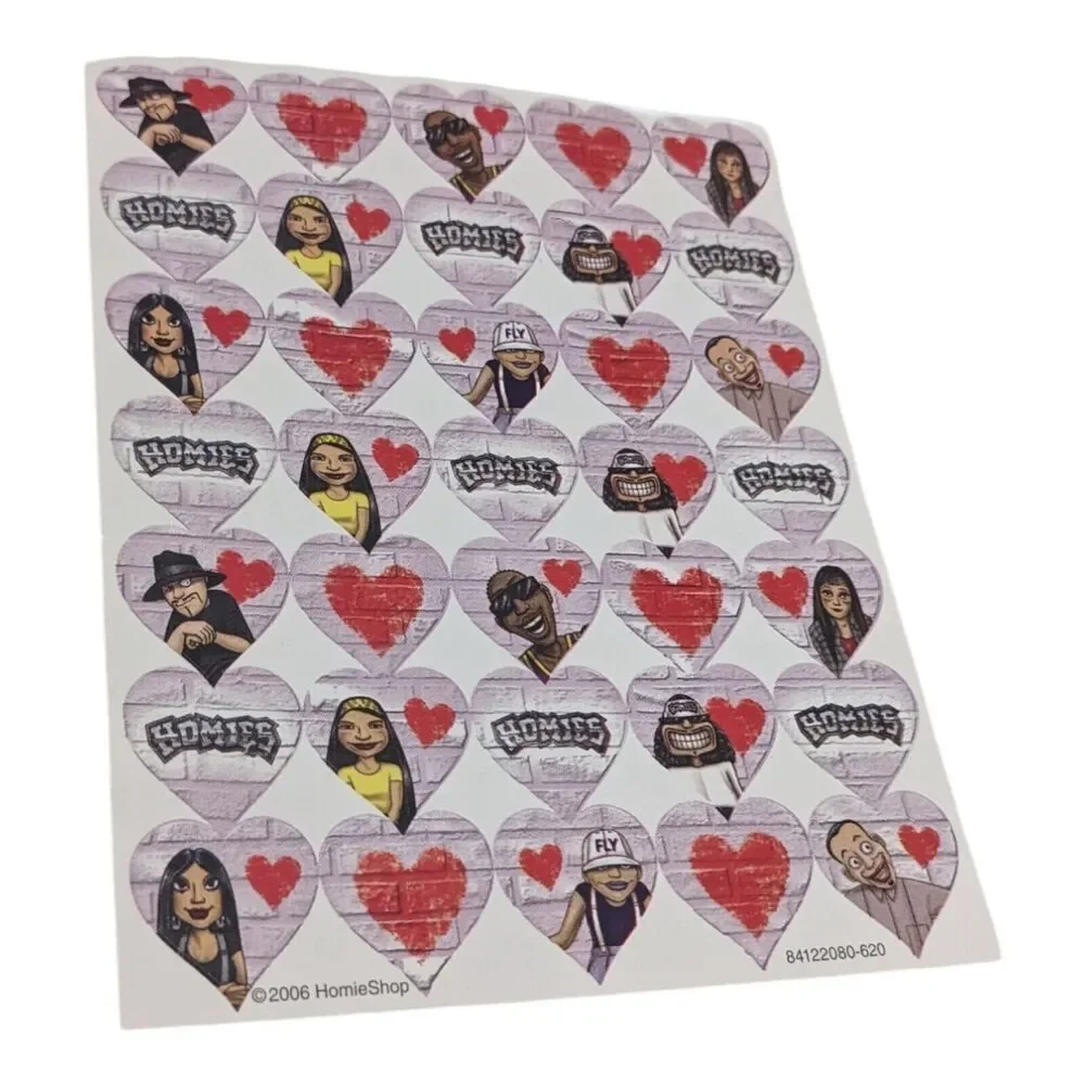 Homies Valentines Cards 32 Valentines & Homie Seals Complete Damaged Box 2006‎